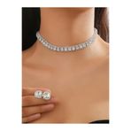 Kraliçe Zarafeti Işıltılı Tam Taşlı Choker Kolye – Göz Kamaştıran Özel Gün Şıklığı CHKR-1