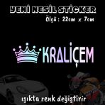 Kraliçem Taclı Oto Sticker 2 Adet Hologram Model Motosiklet Kask Atv Laptop Cam Uyumlu