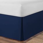 Kraliçe/Tek Kişilik Yataklar için Elastik Yatak Eteği Lacivert 150x190+35 cm Zarif Yatak Örtüsü Yatak Çerçevesi için Şık Yatak Aksesuarı Ev Dekoru için Mükemmel