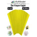 Krapon Kağıdı Sarı Renk 10 Adet 50X200 Cm Grapon Kağıdı 10'Lu Okul Proje Sınıf Anaokulu Kreş Süsleme