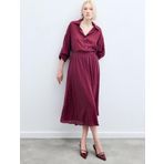Kraşlı Kloş Etek - Bordo