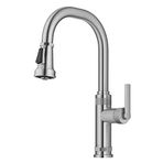 KRAUS Allyn Endüstriyel Pull-Down Tek Saplı Mutfak Bataryası Spot-Free Paslanmaz Çelik, KPF-4102SFS