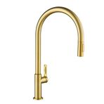 Kraus KPF-2821BB Oletto Yüksek Ark Tek Saplı Aşağı Çekmeli Mutfak Bataryası, 58 cm, Fırçalanmış Bronz