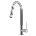 Kraus KPF-3104SFS Oletto Çağdaş Aşağı Çekmeli Tek Saplı Mutfak Bataryası, 41 cm, Noktasız Paslanmaz Çelik