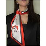 Kravat Eşarp Desenli Atatürk Fotoğraflı Kırmızı Polyester Malzemeden Üretilmiştir