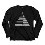 Kravat Piyano Tuşları Pıano Tıe Uzun Kollu Tişört Baskılı Çocuk T-Shirt Siyah
