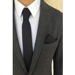 Kravatistan 5,5 cm Siyah ince /slim Kravat Mendil Seti 4k010533