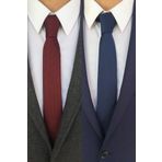 Kravatistan Bordo Ve Koyu Mavi Kravat Mendil Seti 5.5 Cm 4k011600