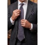 Kravatkolik Füme - Bordo Motif Desen Mendilli Klasik Kravat KK12677 - Standart