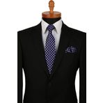 Kravatkolik KK9315 Siyah Motif Desen Mendilli Klasik Kravat