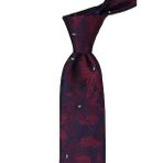 Kravatkolik KK9615 Bordo Lacivert Çiçek Desen Mendilli Klasik Kravat