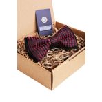 Kravatkolik P1033 Siyah Bordo Motif Desen Papyon
