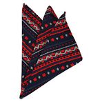 Kravatkolik SPS194 Lacivert Motif Baskı İpek Mendil