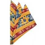 Kravatkolik SPS205 Sarı Motif Baskılı İpek Mendil
