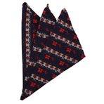 Kravatkolik SPS229 Lacivert Motif Baskı İpek Mendil