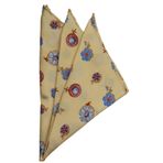 Kravatkolik SPS304 Sarı Motif Baskılı İpek Mendil
