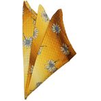 Kravatkolik SPS354 Sarı Motif Baskılı İpek Mendil