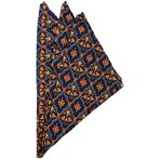 Kravatkolik SPS378 Lacivert Motif Baskılı İpek Mendil