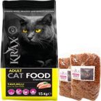 Krax Tavuklu Yetişkin Kedi Maması 2x Ekopaket 1880GR