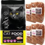 Krax Tavuklu Yetişkin Kedi Maması 4x Ekopaket 3760GR