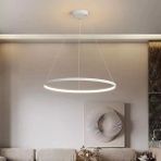 KRAYDINLATMA Saturn Tekli Beyaz & Siyah Gün Işığı Ledli Modern Avize