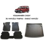 Krc Volkswagen Caddy 2004-2020 3d Havuzlu Paspas + Bagaj Havuzu