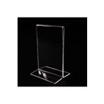 KrcDisplay A5(15cmx21cm) Masaüstü T Tipi Dikey Pleksi Föylük Broşürlük Fiyatlık