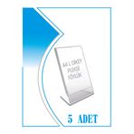 KrcDisplay Kıraç Reklam A4 (21x30) Masaüstü L Tipi Dikey Pleksi Föylük Broşürlük Fiyatlık 5 Adet
