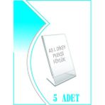 Krcdisplay L Tipi A5 Kağıdı Boyutlu Dikey Pleksi Föylük 5 Adet