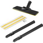 Kärcher Set zemin başlığı + mikrofiber bez Easyfix + Kärcher SC 1 buharlı temizleyici için uzatma boruları - zeminler için, her türlü yüzey için uygundur, çamaşır makinesinde yıkanabilir bez