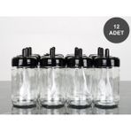 KRD Home Kendinden Kaşıklı Baharatlık 12 Li - 300 ml - Siyah