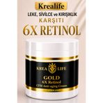 krealife Gold, 6X Retinol Krem, Cilt Lekesi, Akne ve Kırışıklık Azaltıcı Anti Aging Yüz Kremi, 50 ml