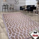 Kreasyon Halı 9237 Çizgili Jutt Vizon 200x290 cm Salon Halı