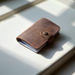 Kredi Kartlık Hakiki Deri Içi Şeffaf 10-20 Bölmeli Hediyelik Kartlık Küçük Kartvizitlik ( 9 x 7 cm ) Taba - 10 Şeffaf Bölmeli