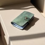 Kredi Kartlık Hakiki Deri Içi Şeffaf 10-20 Bölmeli Hediyelik Kartlık Küçük Kartvizitlik ( 9 x 7 cm ) Yeşil - 20 Şeffaf Bölmeli