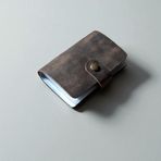 Kredi Kartlık Hakiki Deri İçi Şeffaf 10 Bölmeli Hediyelik Kartlık Kartvizitlik 9 x 7 cm (Koyu Kahve)