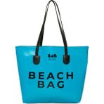 Krem Beach Bag Baskılı Plaj Çantası - Mavi