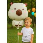 Krem Capybara Folyo Balon Kapibara Şekilli Balon KREM