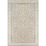 Krem Çerçeveli Pamuk Makinada Yıkanabilir Kaymaz Taban Dijital Makine Baskı Salon Halı-I-Krm_Elit-003S-120x400