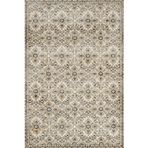 Krem Damask Modern Geometrik Etnik Eskitme Desenli Boho Makinada Yıkanabilir Hafif Hav Toz Vermez Leke Tutmaz Kaymaz Taban Dijital Makine Baskı Halı Oturma Odası Salon Yolluk Koridor Mutfak Halısı