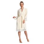 Krem Dantelli Bambo Cotton Bornoz set Krem M