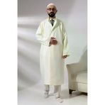 Krem Erkek Namaz Elbisesi Duz Desensiz Hakim Yaka Imam Cubbesi