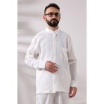 Krem Erkek Rahat Kesim Hakim Yaka Şile Bezi Hac ve Umre Gömlek - 3XL