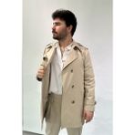 Krem Erkek Trençkot - 42