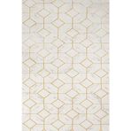 Krem Geometrik Pamuk Makinada Yıkanabilir Kaymaz Taban Dijital Makine Baskı Salon Halı-I-Stn_Scala-010A-160x200