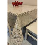 Krem Ithal Pvc Muşamba - Desenli Silinebilir Masa Örtüsü