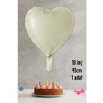 Krem Kalp Folyo Balon Deniz Kumu Renk Retro Kalp Balon 18" 45cm