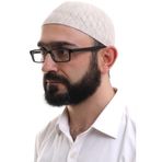 Krem Kislik Capraz Desenli Dokuma Takke