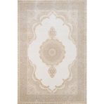 Krem Klasik Pamuk Makinada Yıkanabilir Kaymaz Taban Dijital Makine Baskı Salon Halı-I-Artemis_Palace-5202C-80x350