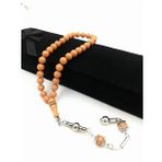 KREM KÜRE KESİM BİLEK BOY ALPAKA PÜSKÜL KEHRİBAR TESPİH